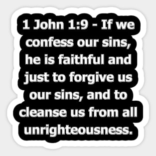 Bible Verse 1 John 1:9 (KJV) Sticker